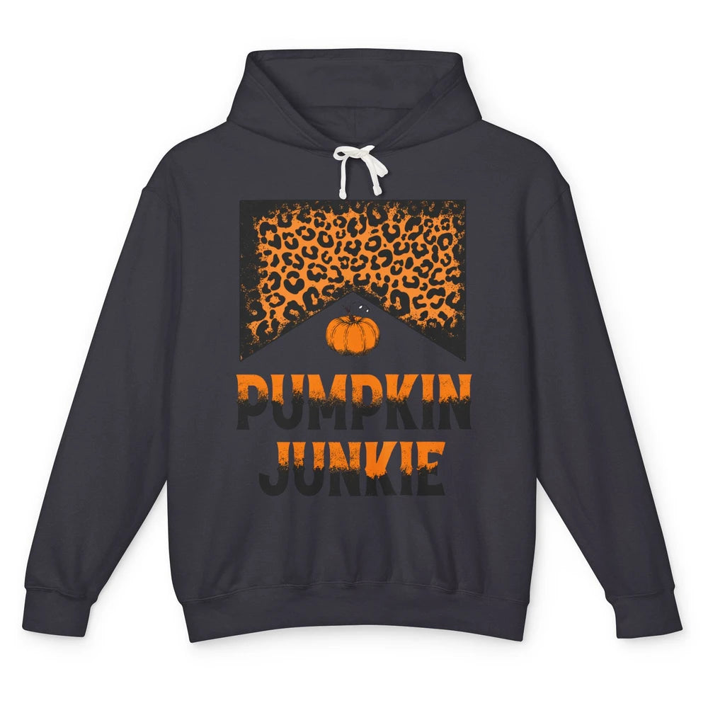 Retro Pumpkin Junkie Leopard Thanksgiving Western Country Unisex Lightweight Hoodie