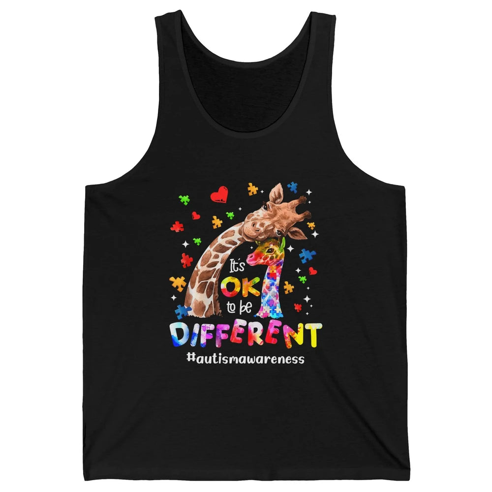 Autism Giraffe Mom It's Okay To Be Different Neurodiversity Unisex Jersey Tank