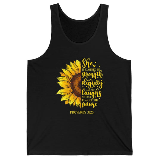 Sunflower Jesus Faith Christian God Bible Verse Religious Unisex Jersey Tank