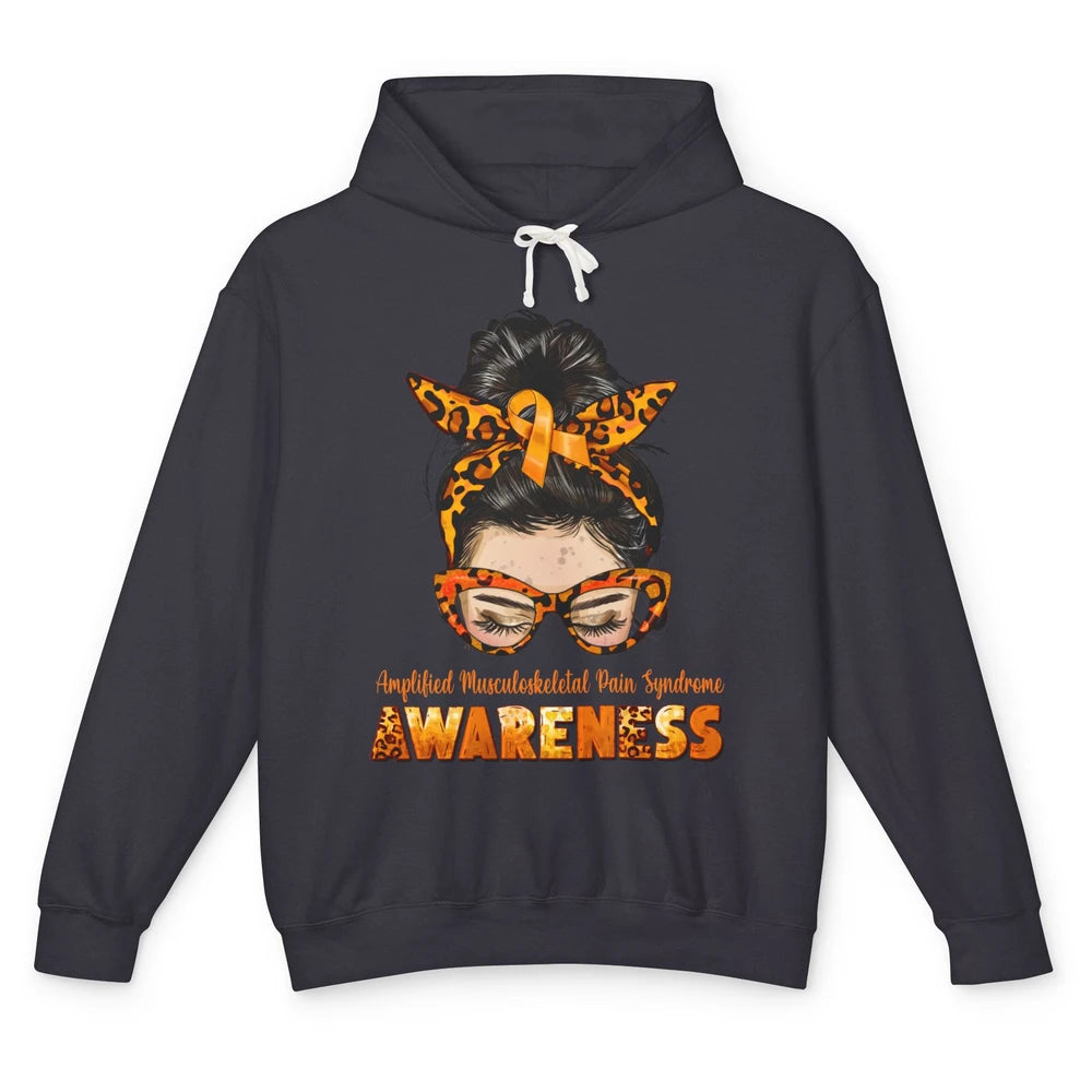 Amplified Musculoskeletal Pain Syndrome Orange Messy Bun Unisex Lightweight Hoodie