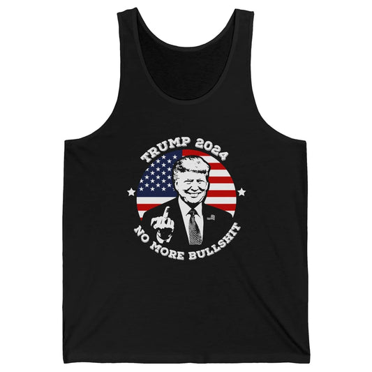 Retro US Flag Trump 2024 No More President Trump Return 2024 Unisex Jersey Tank