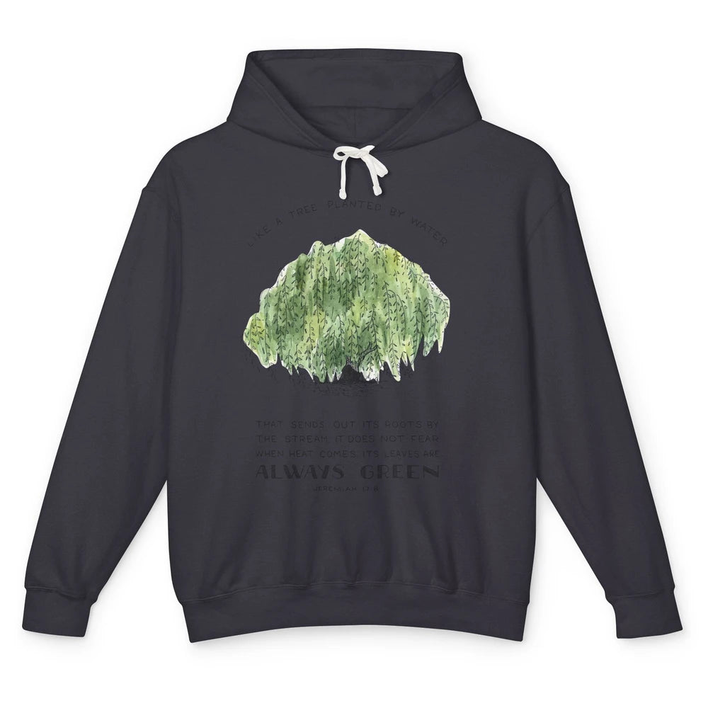 Christian Like A Tree Planted By Water Bible Verse Religious Unisex Lightweight Hoodie