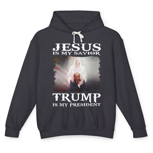 Jesus Is My Savior Trump Is My President Trump Republican Unisex Lightweight Hoodie