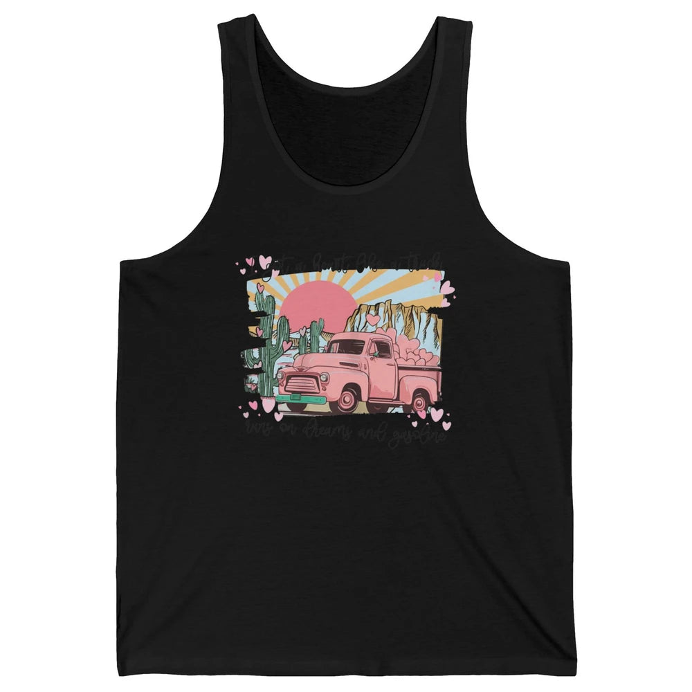 Western Sunset Cowgirl I Got Heart Like Truck Rodeo Cactus Unisex Jersey Tank