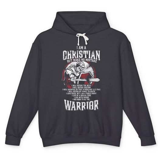 Cool Knight Templar Christian Warrior Child Of God Son Cross Unisex Lightweight Hoodie