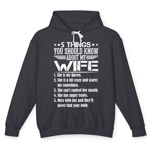 Funny Things You Should Know About Wife Mom Mothers Day Gift Unisex Lightweight Hoodie