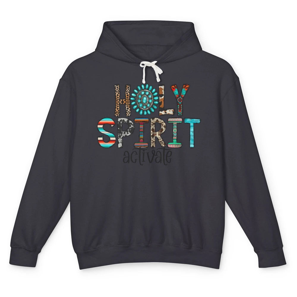 Holy Spirit Activate Western Leopard Christian Religious Unisex Lightweight Hoodie