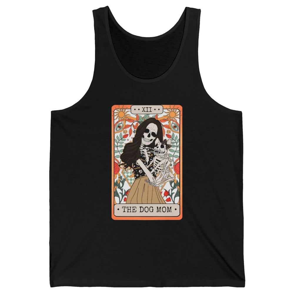 Retro Skeleton Tarot Card The Dog Mom Halloween Dog Lovers Unisex Jersey Tank