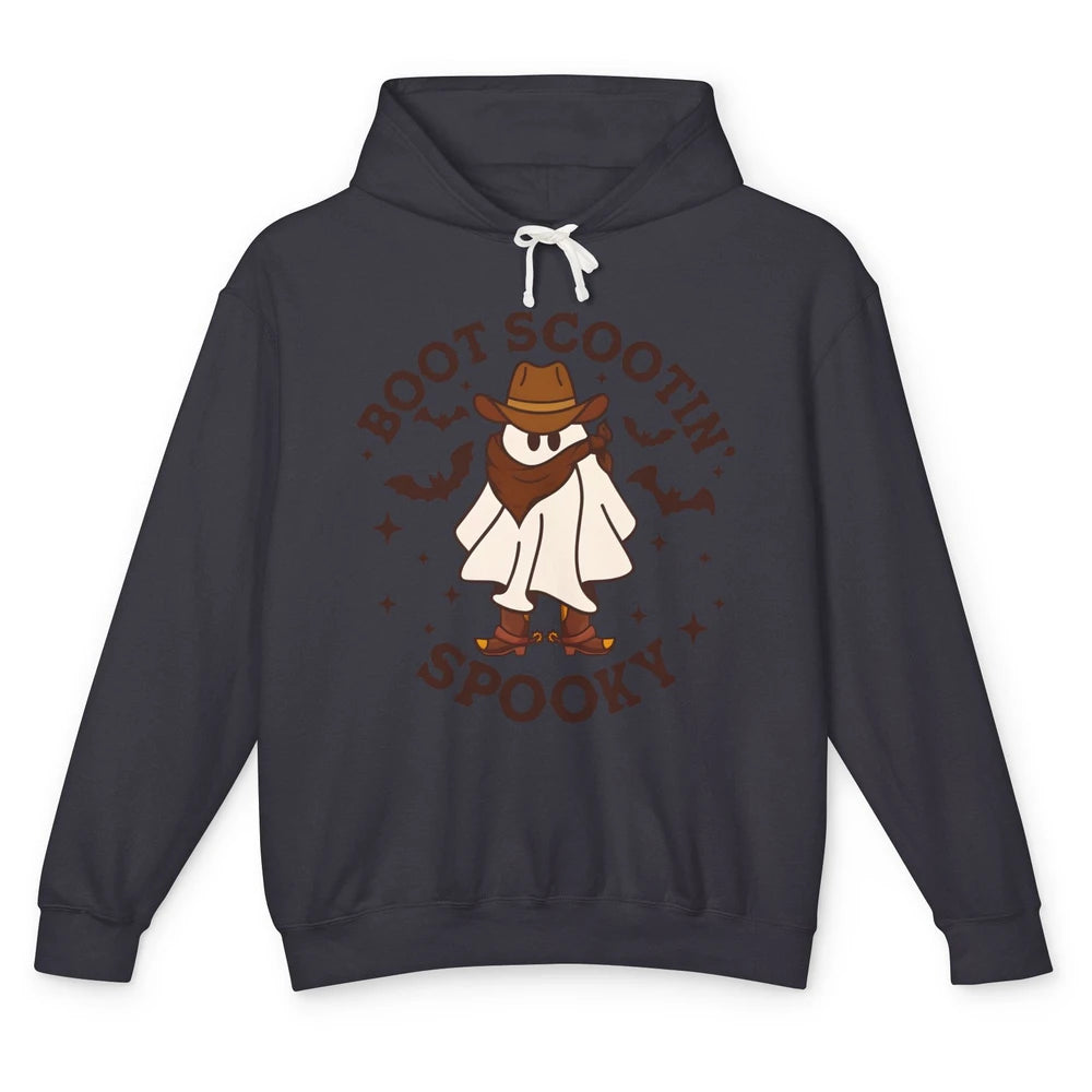 Cowboy Ghost Cowhide Boot Scooting Spooky Western Halloween Unisex Lightweight Hoodie