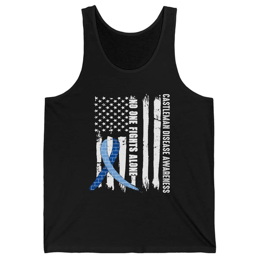 Castleman Disease Awareness Blue Ribbon No One Fight Alone Unisex Jersey Tank