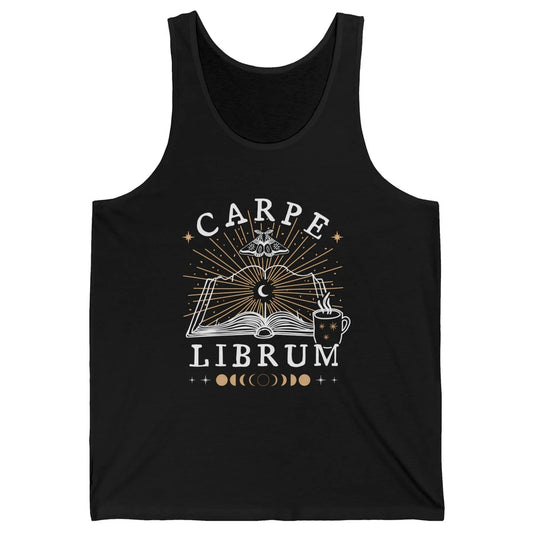 Carpe Librum Dark Academia Aesthetic Moth Book Witchy Gothic Unisex Jersey Tank