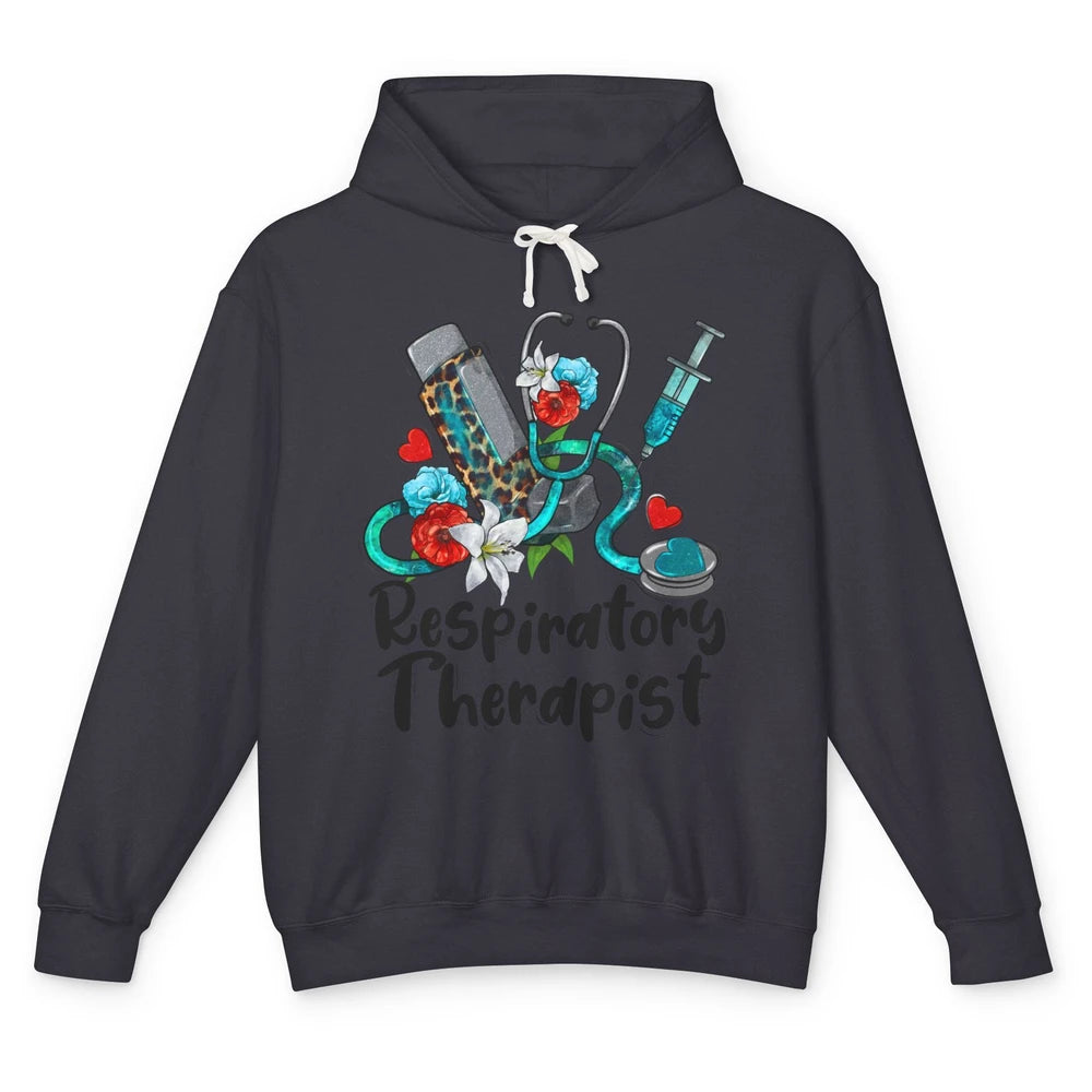 Respiratory Therapist Leopard Stethoscope Western Country RT Unisex Lightweight Hoodie