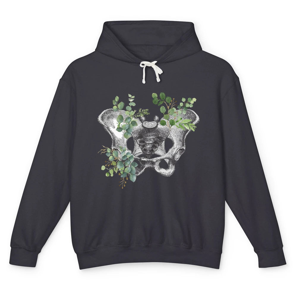 Floral Anatomical Pelvis Skeleton Doctor Medical Botanical Unisex Lightweight Hoodie