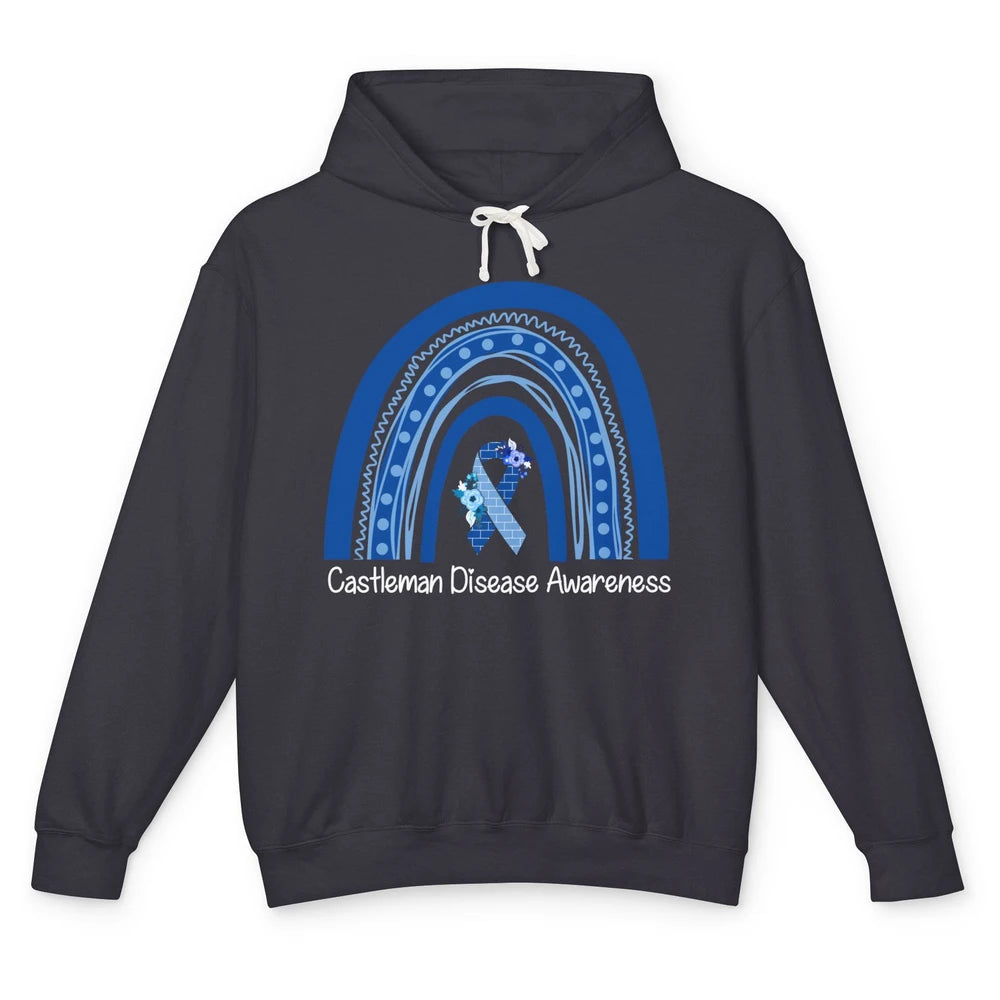 Castleman Disease Awareness Floral Blue Ribbon Rare Disease Unisex Lightweight Hoodie