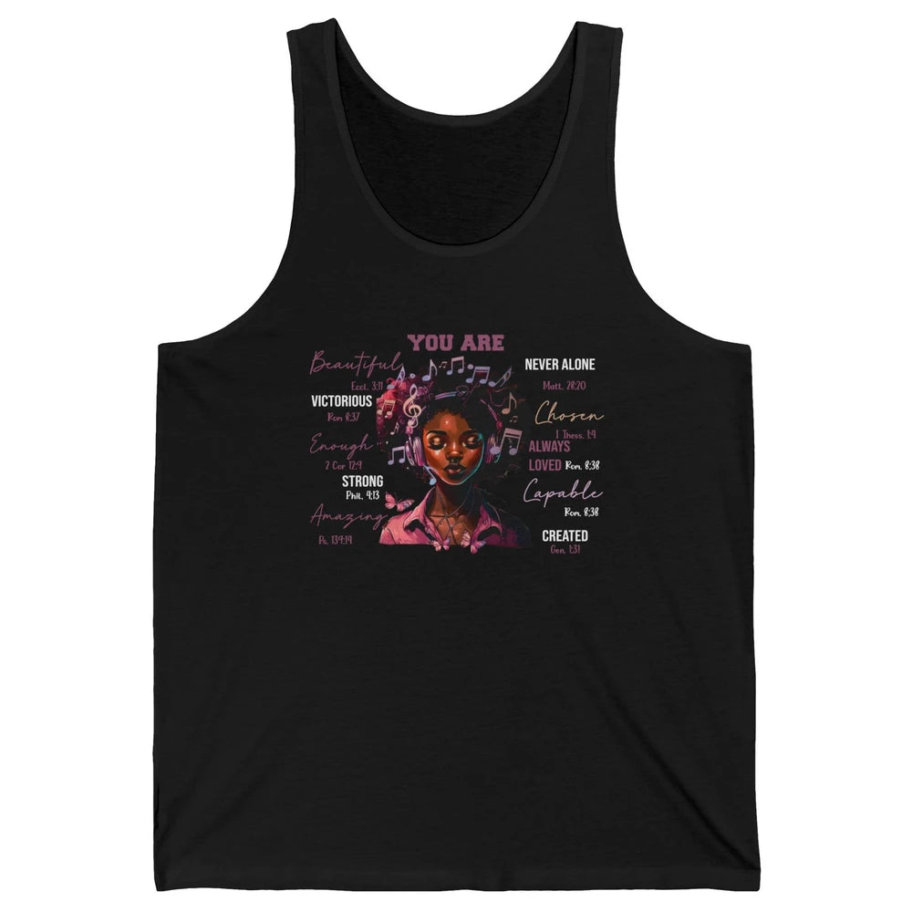 Black Girl Christian God Says I Am Bible Verse Religious Unisex Jersey Tank