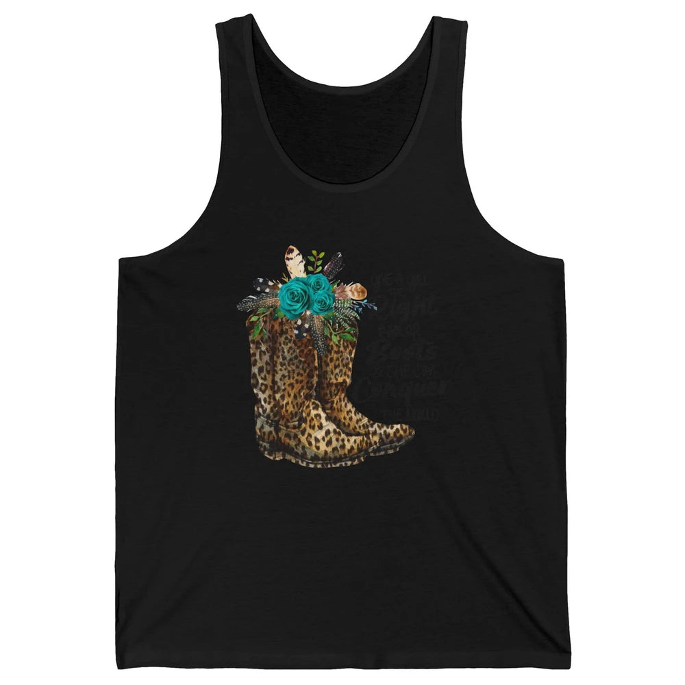 Western Cowgirl Give A Girl Right Pair Of Boots Cowboy Boots Unisex Jersey Tank