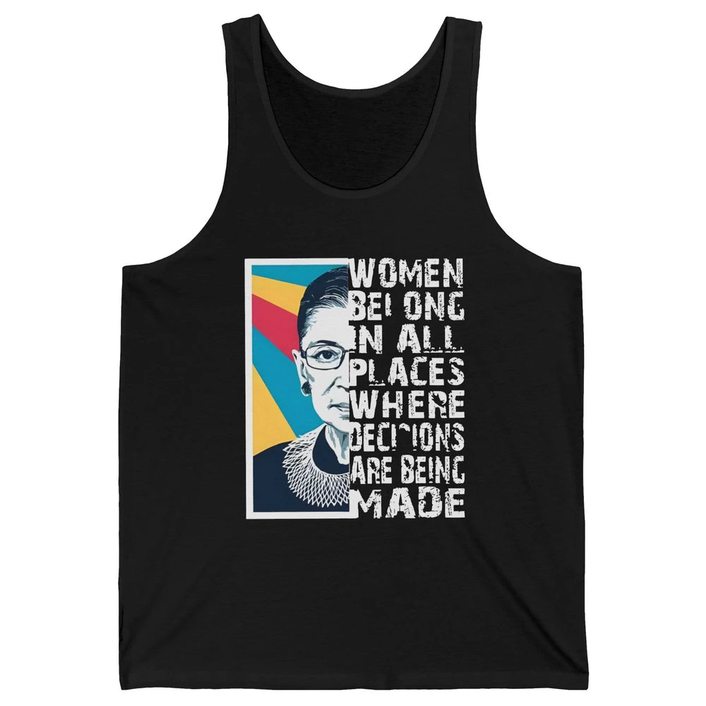 Women Rights Ruth Bader Ginsburg Feminism Support Girl Power Unisex Jersey Tank