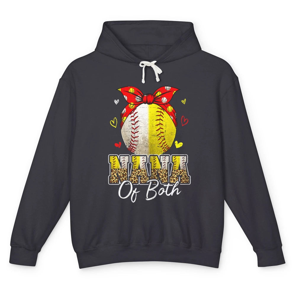 Women Baseball Softball Nana Of Both Mothers Day Sports Game Unisex Lightweight Hoodie