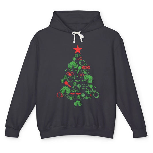 Funny Optometrist Symbols Christmas Tree Optician Optometry Unisex Lightweight Hoodie