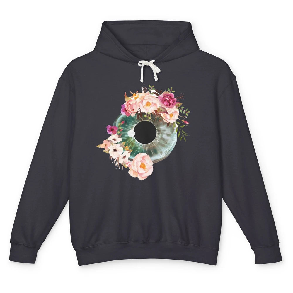 Floral Eyeball Optometrist Eye Anatomy Ophthalmology Tech Unisex Lightweight Hoodie