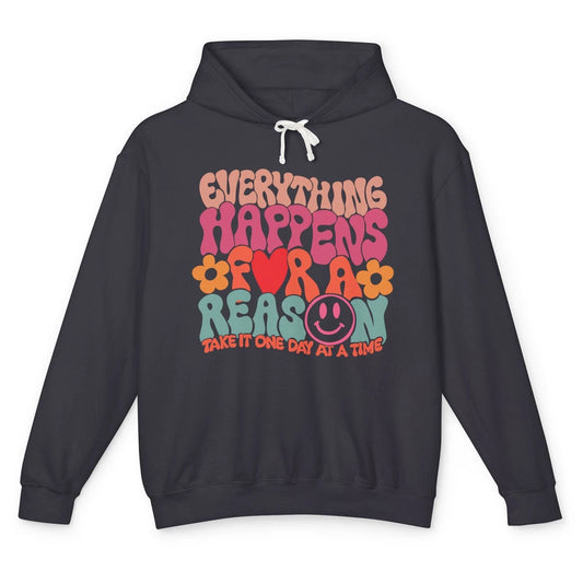 Everything Happens For A Reason Mental Health Positive Mind Unisex Lightweight Hoodie