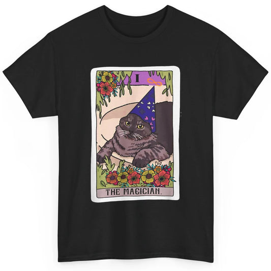 The Magician Grey Cat Tarot Card Witch Rider Goth Halloween Classic Unisex T-Shirt