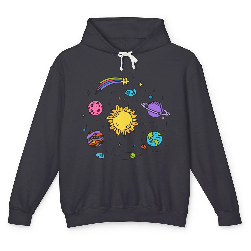 Solar System Space Galaxy Outer Space Astrology Astronauts Unisex Lightweight Hoodie