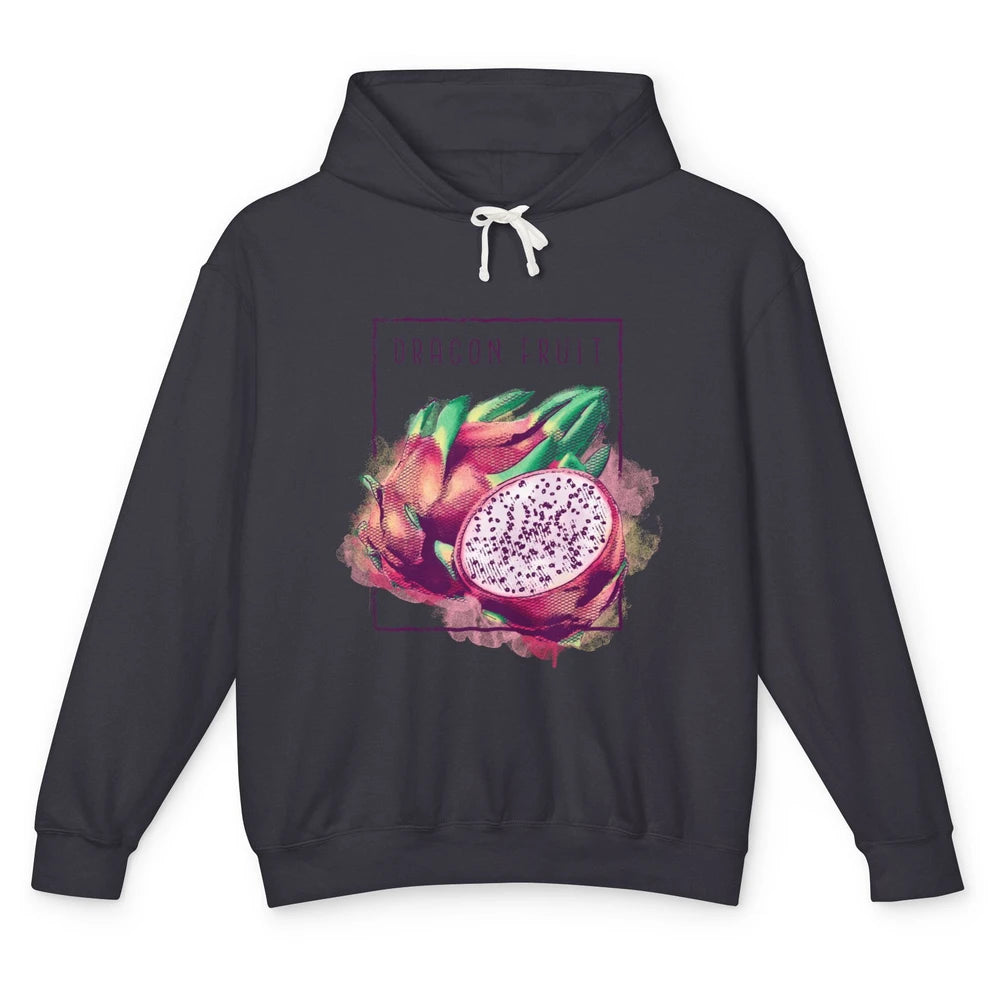 Watercolor Dragonfruit Tropical Paradise Summer Vegan Fruit Unisex Lightweight Hoodie