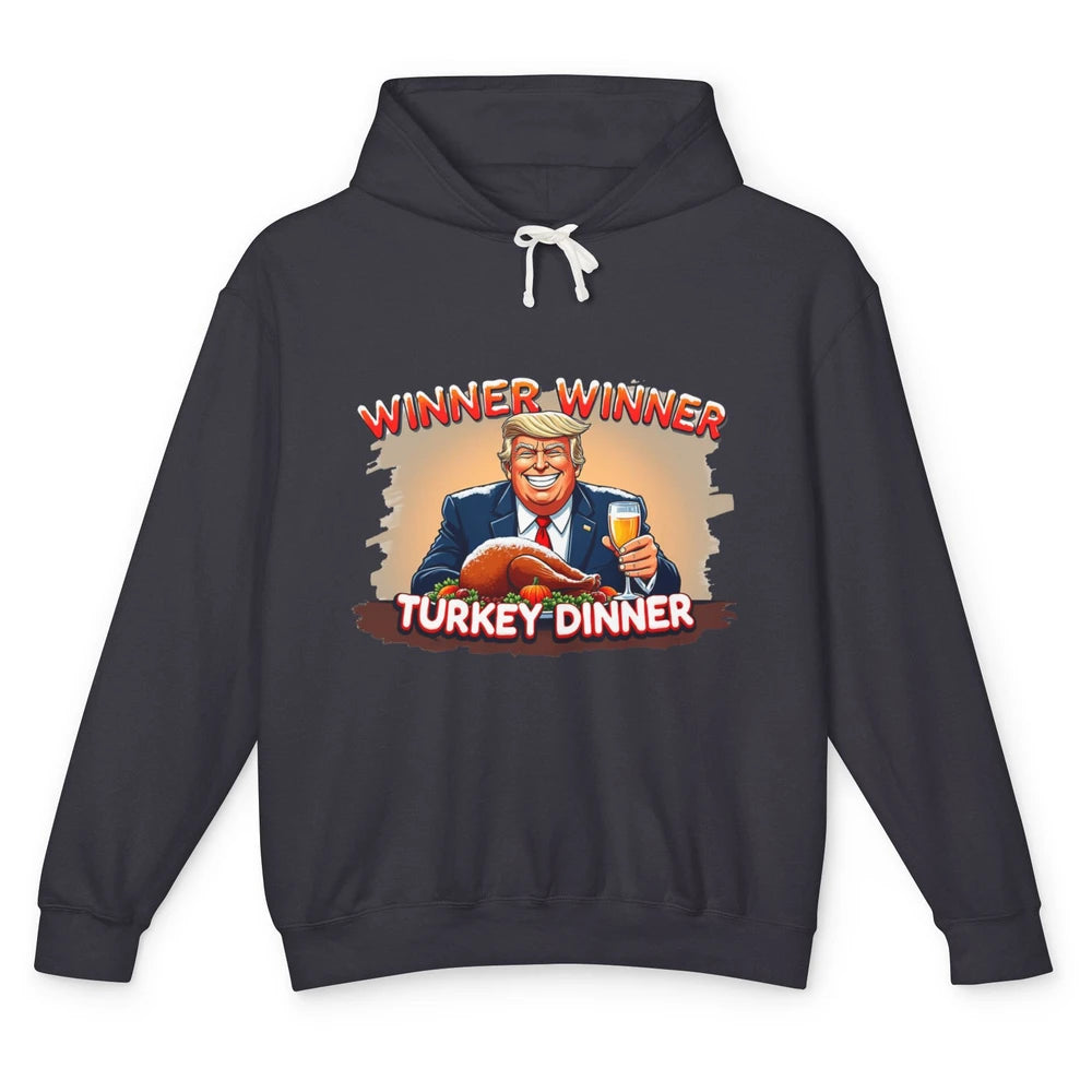 Funny Trump Winner Turkey Dinner Thanksgiving Donald Trump President Republican Unisex Lightweight Hoodie