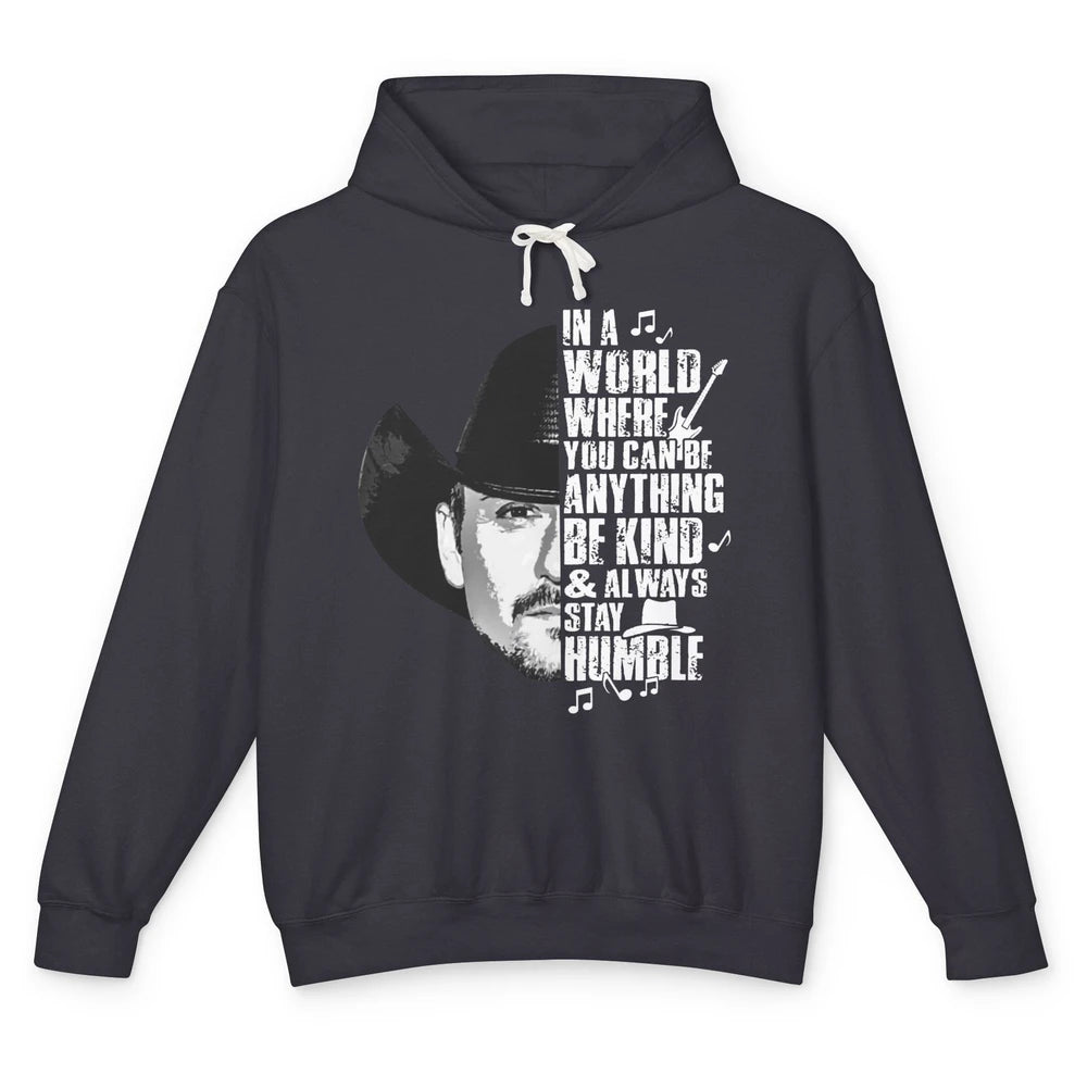 Retro Cowboy Be Kind And Always Stay Humble Western Country Unisex Lightweight Hoodie