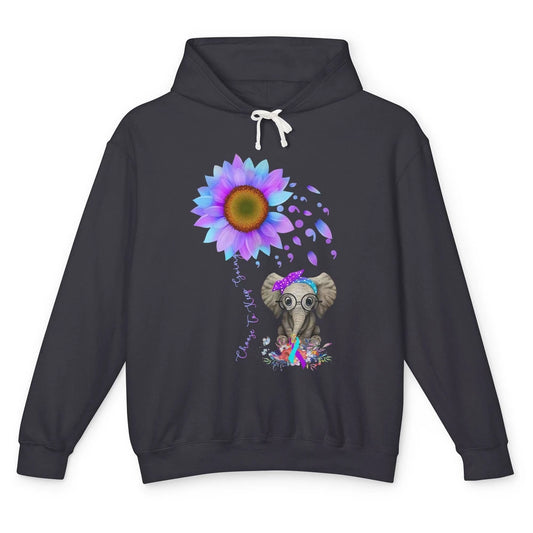 Sunflower Elephant Suicide Prevention Choose To Keep Going Unisex Lightweight Hoodie