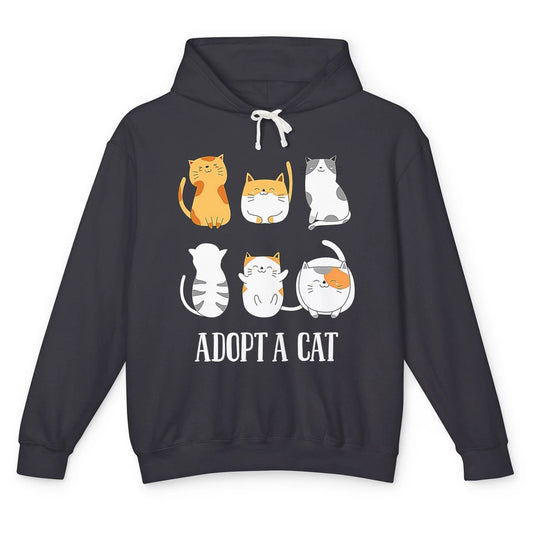 Funny Adopt A Cat Happy Foster Adopt Kitten Adoption Rescue Unisex Lightweight Hoodie