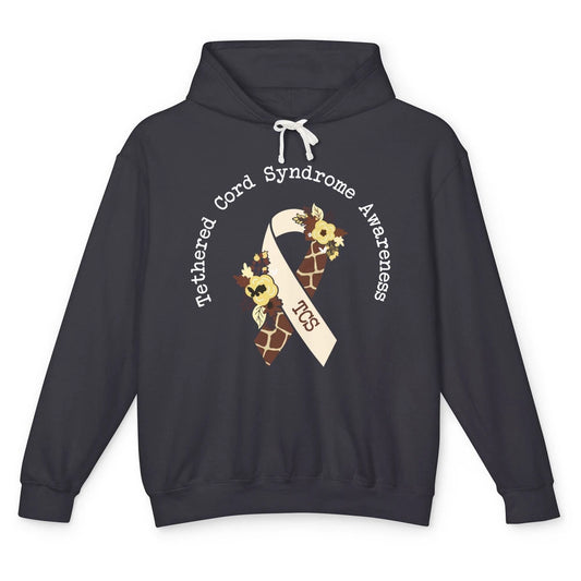 Tethered Cord Syndrome Awareness TCS Multiple Colored Ribbon Unisex Lightweight Hoodie