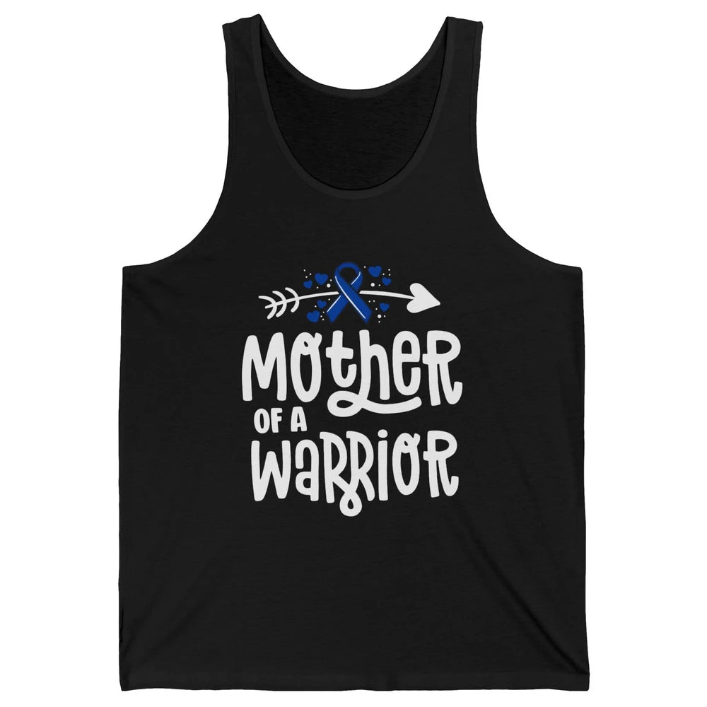 Warrior Mother Colon Cancer Colorectal Dark Blue Ribbon Unisex Jersey Tank