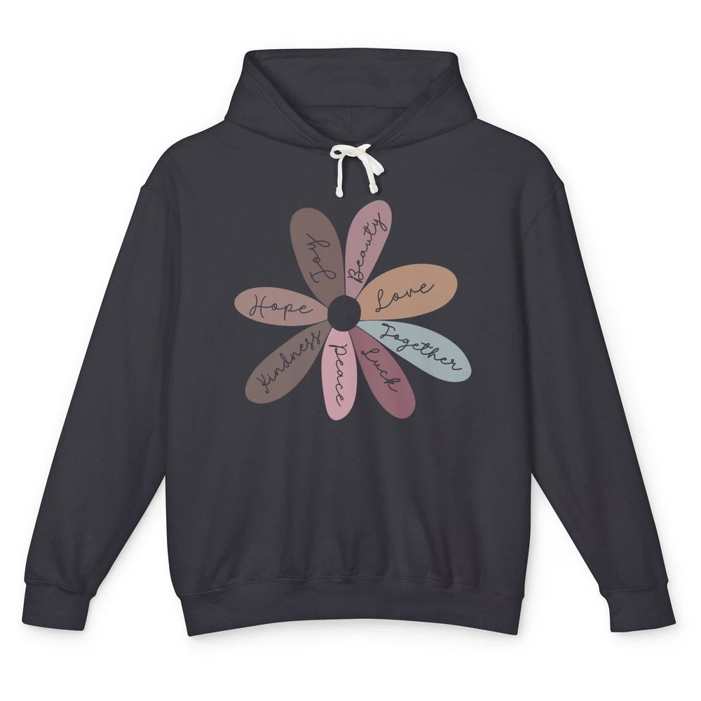 Retro Christian Daisy Flower Bible Verse Faith Inspirational Unisex Lightweight Hoodie