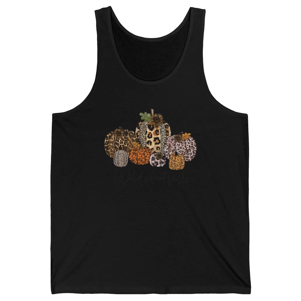 Leopard Pumpkin Patch Wild About Fall Thanksgiving Halloween Unisex Jersey Tank