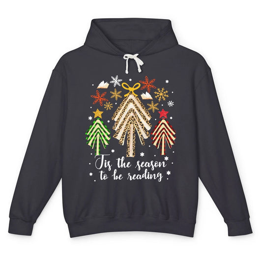 Books Christmas Tree Tis The Season To Be Reading Christmas Unisex Lightweight Hoodie