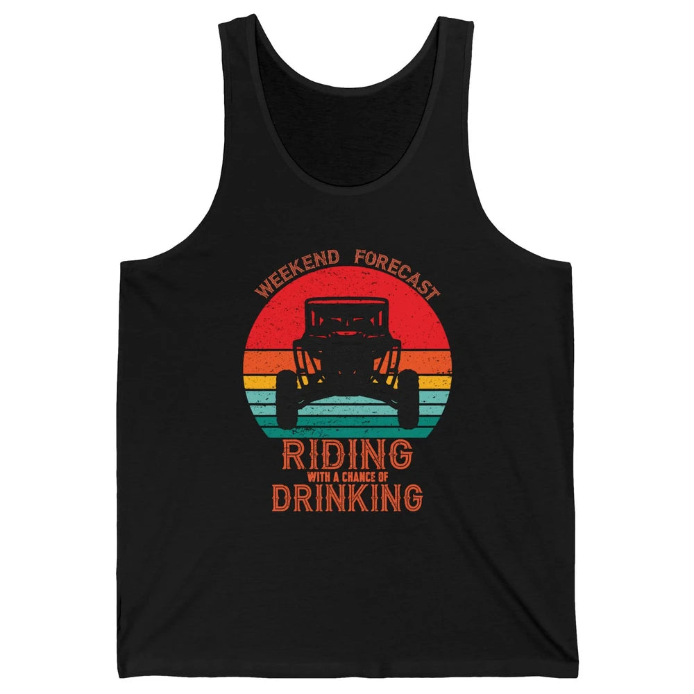 Vintage UTV Weekend Forecast Drinking Mud Riding SXS Life Unisex Jersey Tank