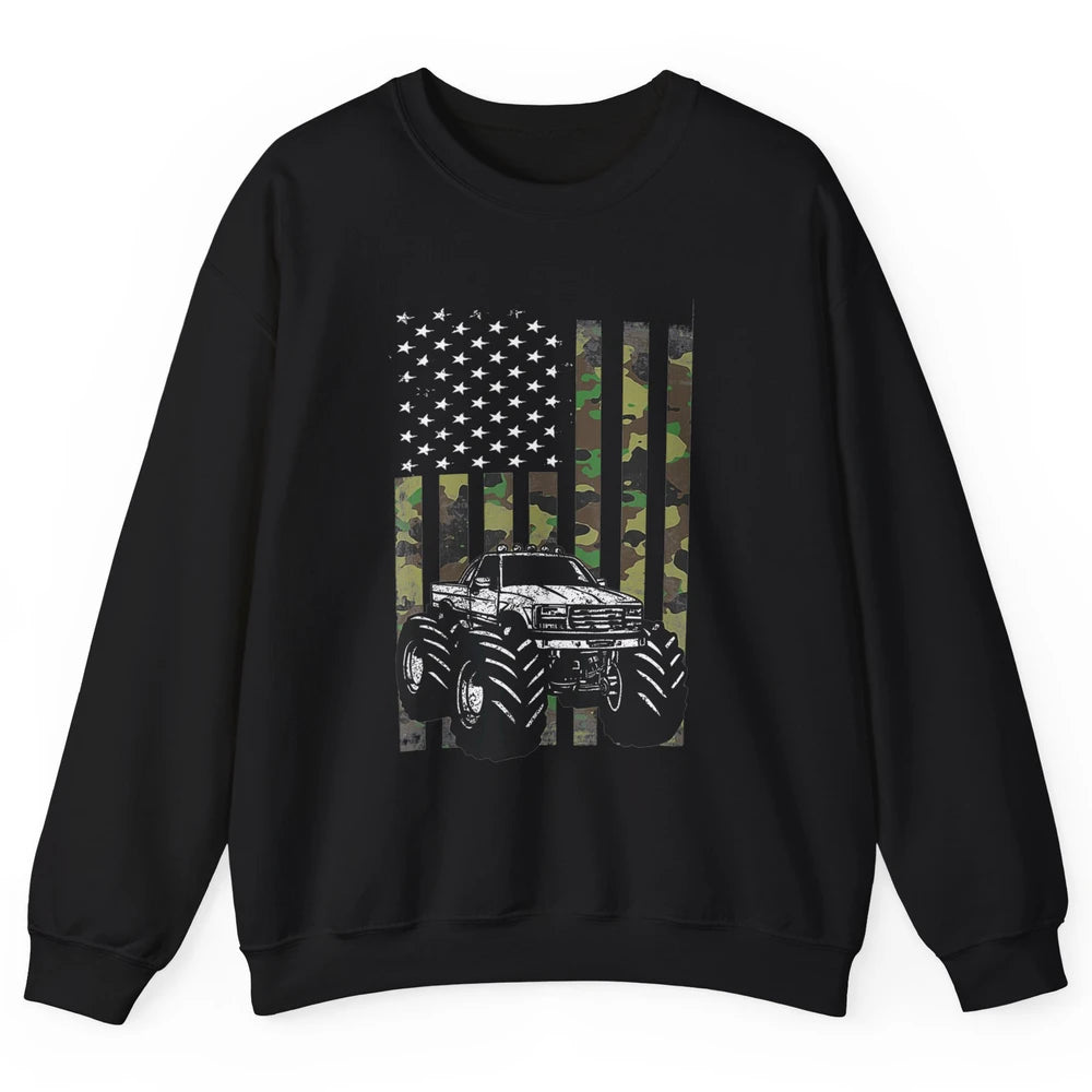 Truck Camo Flag Mud Ride Retro UTV SXS Racer Four Wheeler Unisex Crewneck Sweatshirt