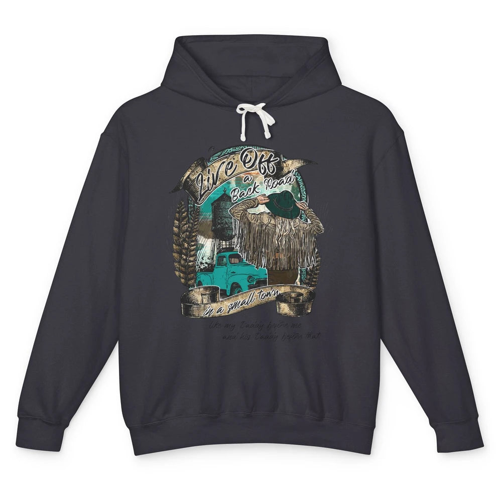 Retro Country Girl Truck Live Off A Back Road Western Town Unisex Lightweight Hoodie