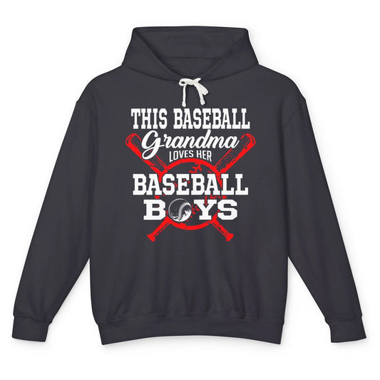 Baseball Grandma Loves Her Baseball Boys Proud Baseball Nana Unisex Lightweight Hoodie