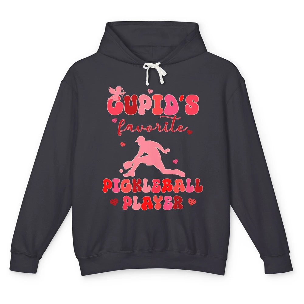 Cupid's Favorite Pickleball Player Happy Valentines Day Love Unisex Lightweight Hoodie