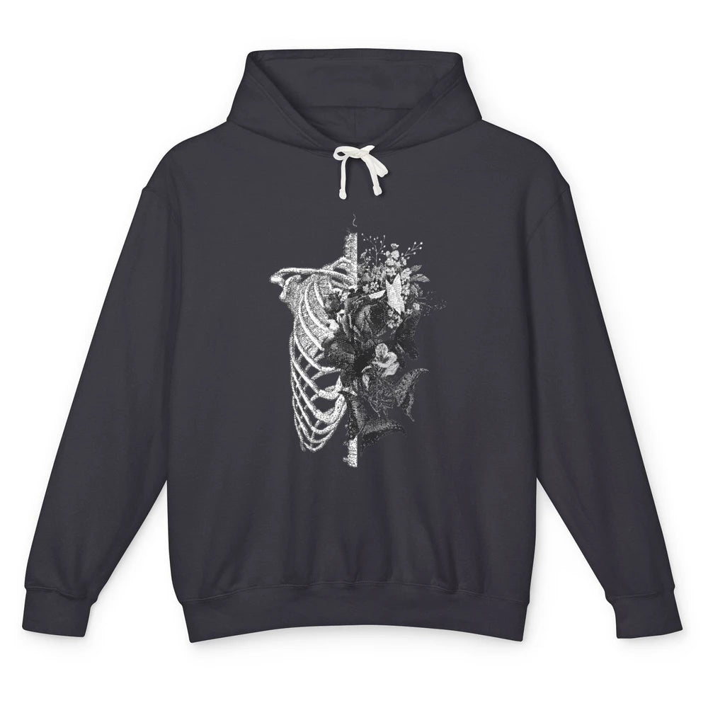 Skeleton Plants Nature Art Garden Skull Vegetable Gardening Unisex Lightweight Hoodie