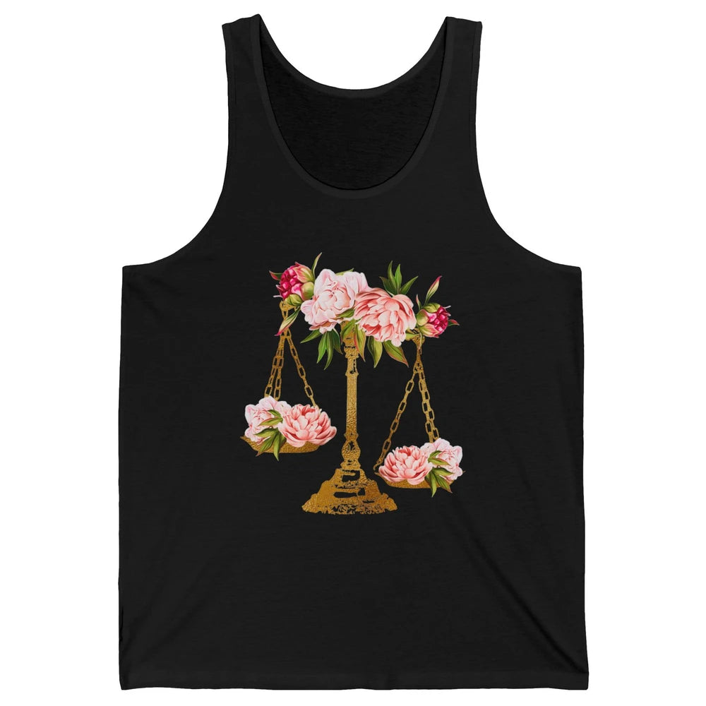 Wildflowers Lawyer Office Scales Decor Justice Law School Unisex Jersey Tank