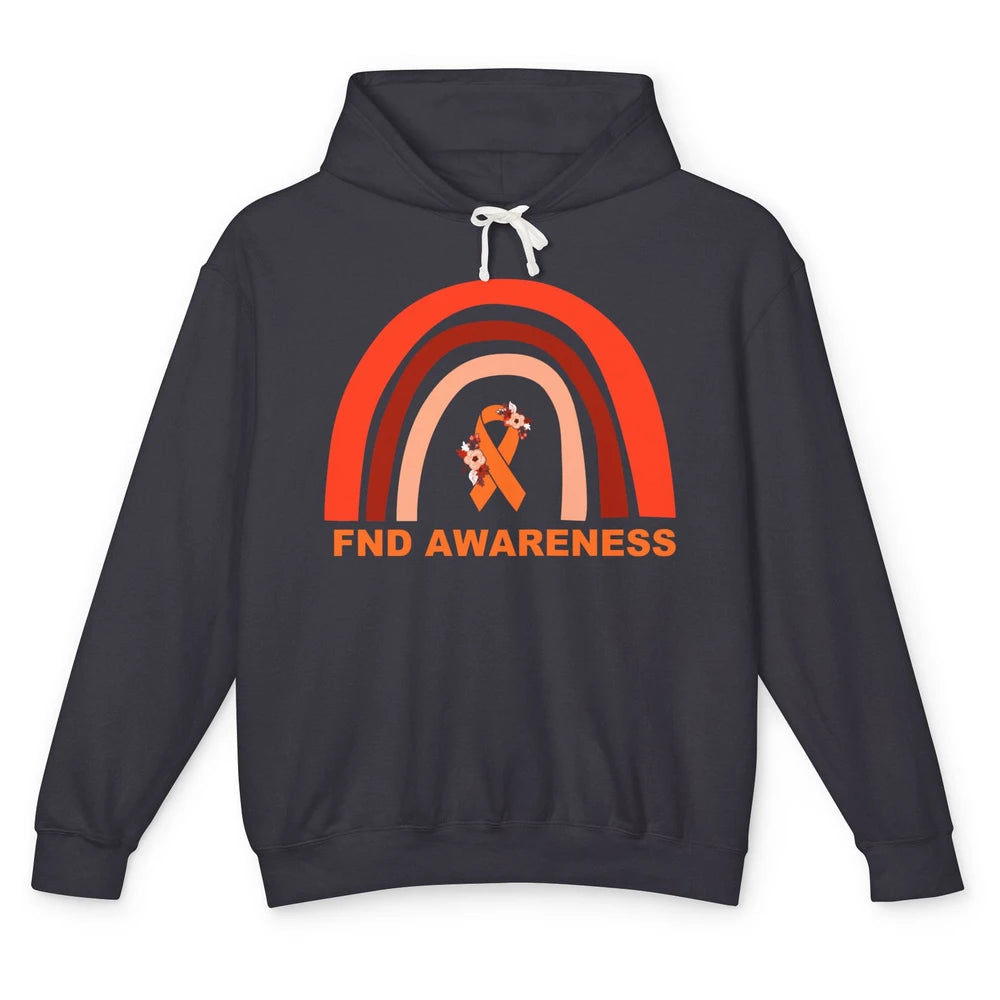 Functional Neurological Disorder Awareness FND Orange Ribbon Unisex Lightweight Hoodie