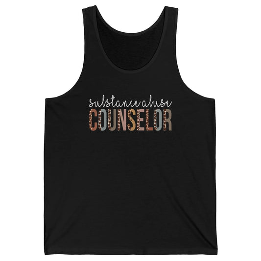 Substance Abuse Awareness Day Counselor Leopard Appreciation Unisex Jersey Tank