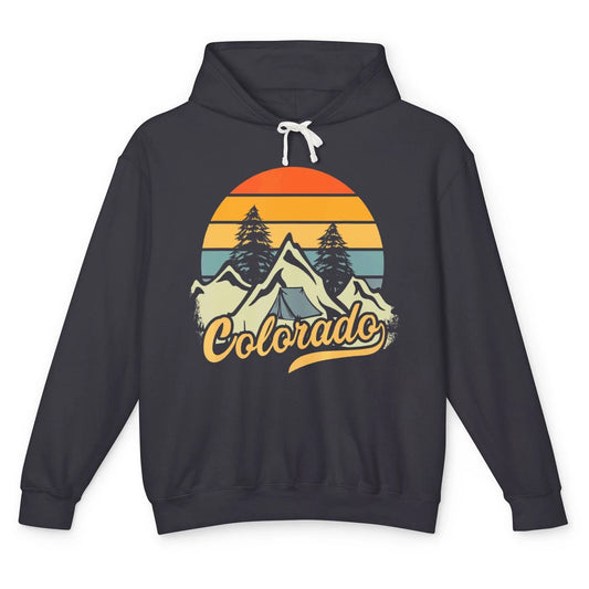 Vintage Nature Colorado Retro Mountain Hiking Camping Travel Unisex Lightweight Hoodie