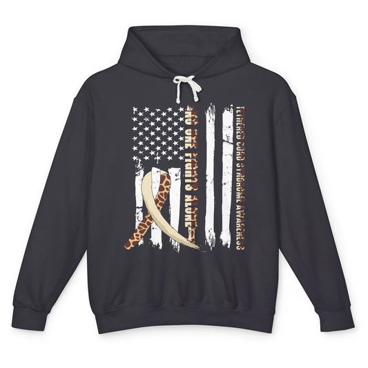 Tethered Cord Syndrome TCS Ribbon No One Fight Alone US Flag Unisex Lightweight Hoodie