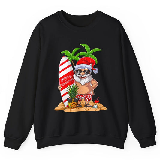 Christmas in July Santa Hawaii Surfing Summer Christmas Unisex Crewneck Sweatshirt