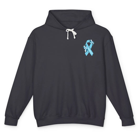 Hashimoto's Awareness Floral Teal Ribbon Hashimoto's Disease Unisex Lightweight Hoodie